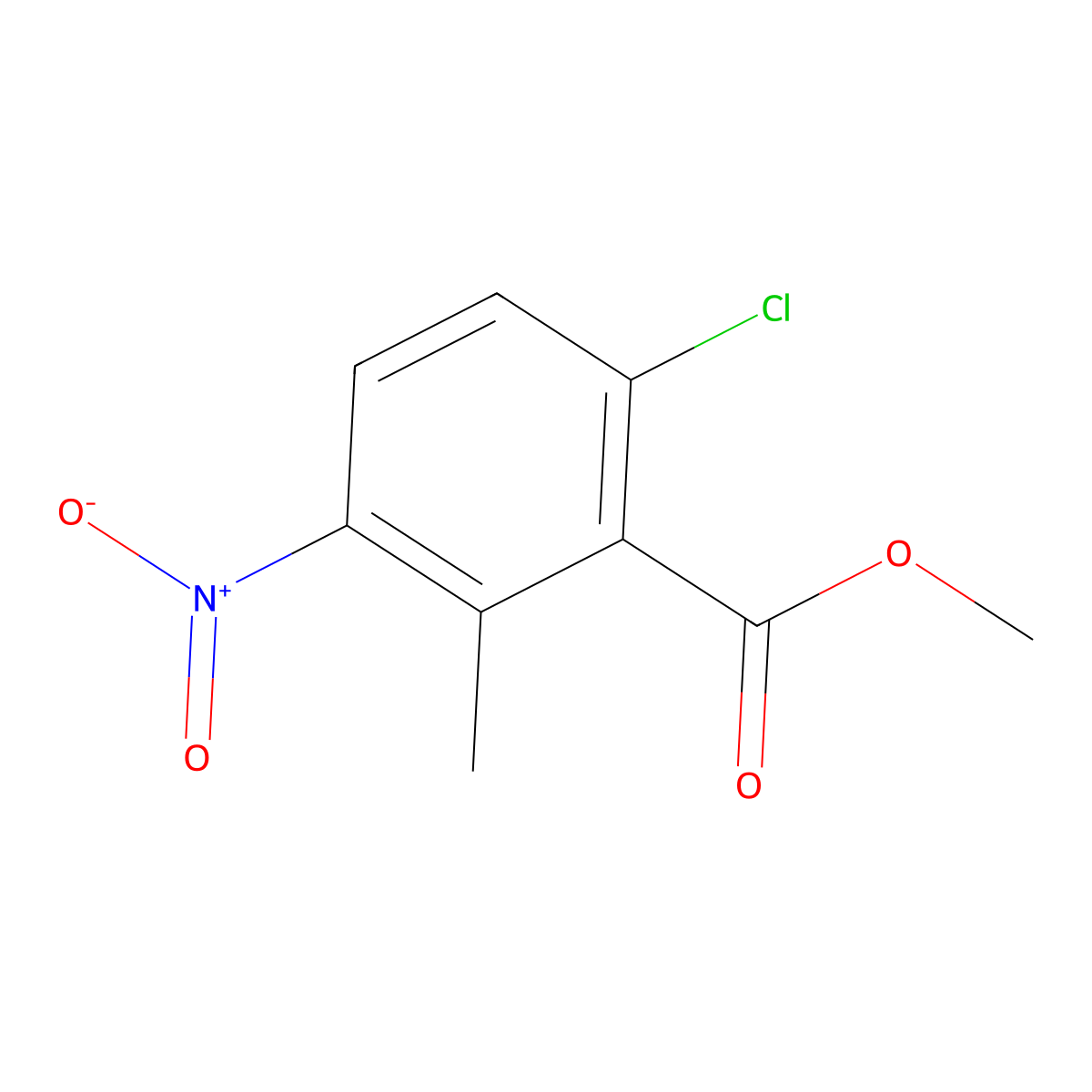 Methyl 6-chloro-2-methyl-3-nitrobenzoate molecular structure, CAS 1376760-10-9