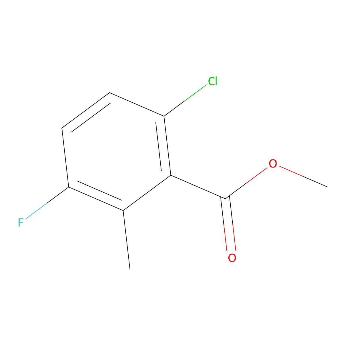 Methyl 6-chloro-3-fluoro-2-methylbenzoate molecular structure, CAS 1376760-13-2