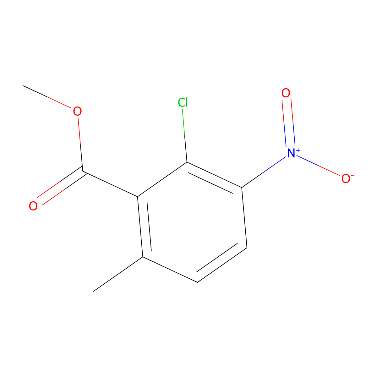 Methyl 2-chloro-6-methyl-3-nitrobenzoate molecular structure, CAS 1376761-85-1