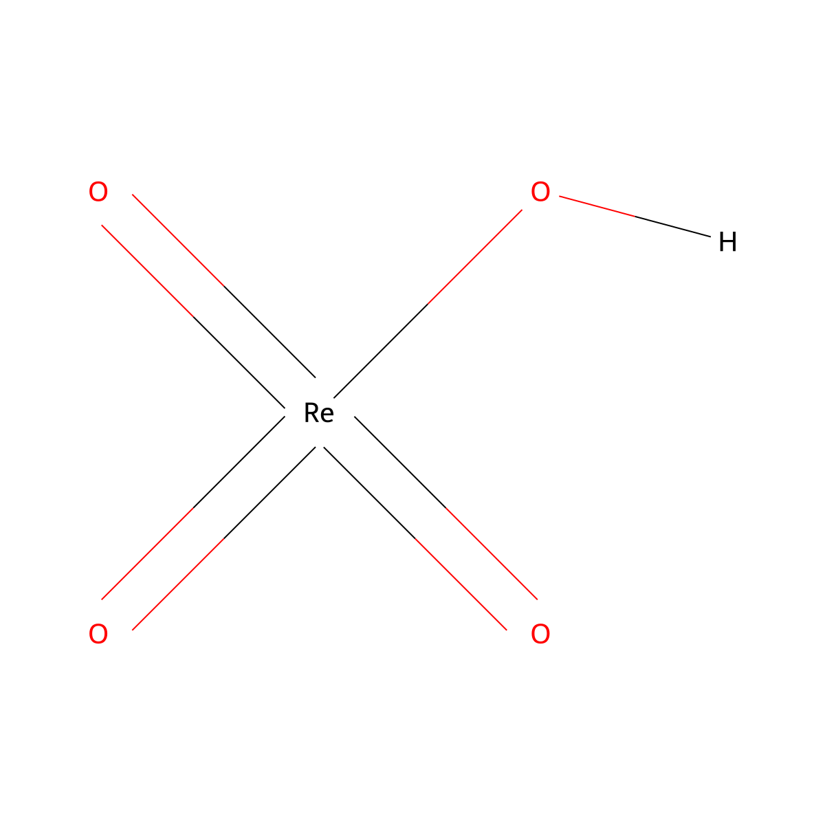 Perrhenic acid molecular structure, CAS 13768-11-1