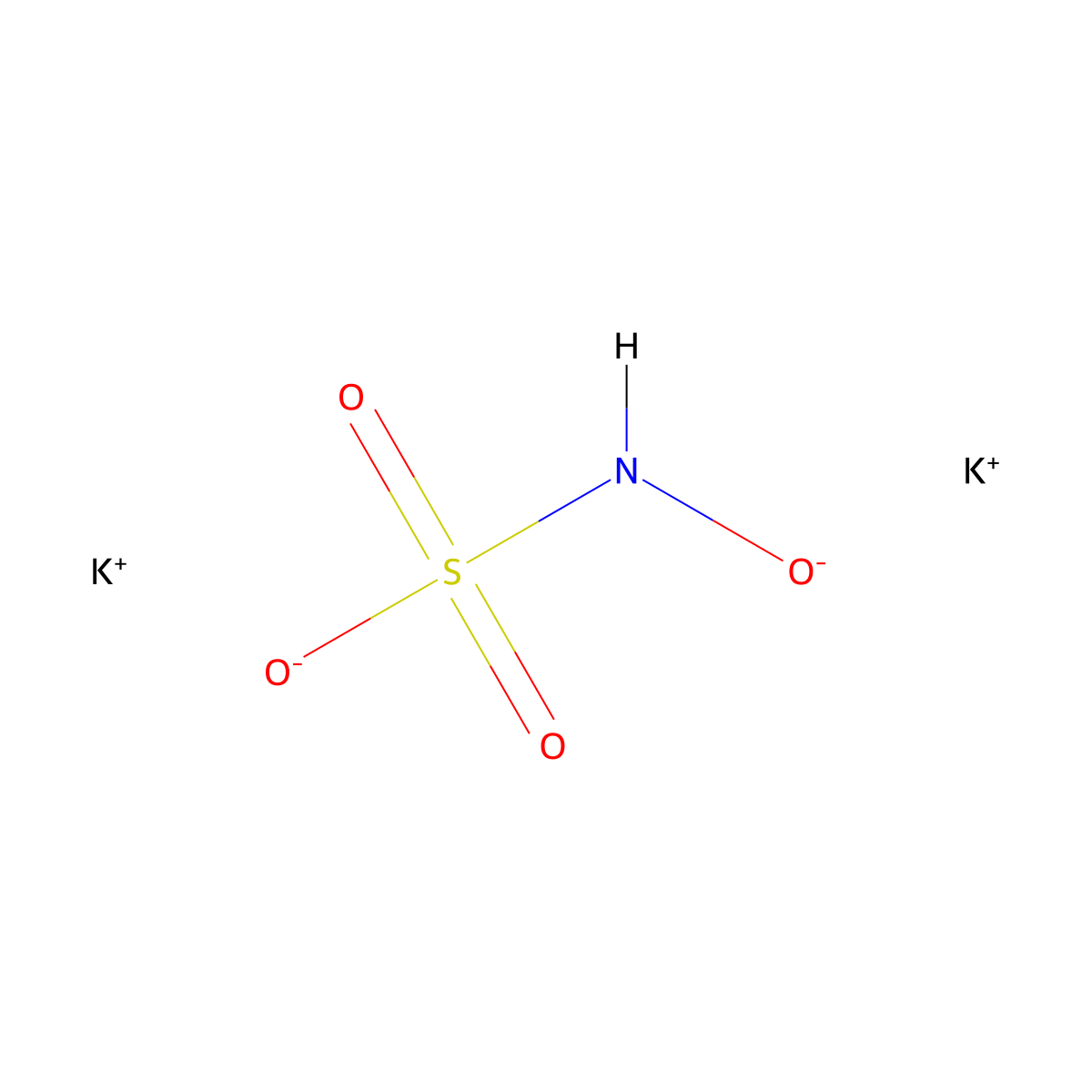 Potassium hydroxylaminemonosulfonate molecular structure, CAS 13768-26-8