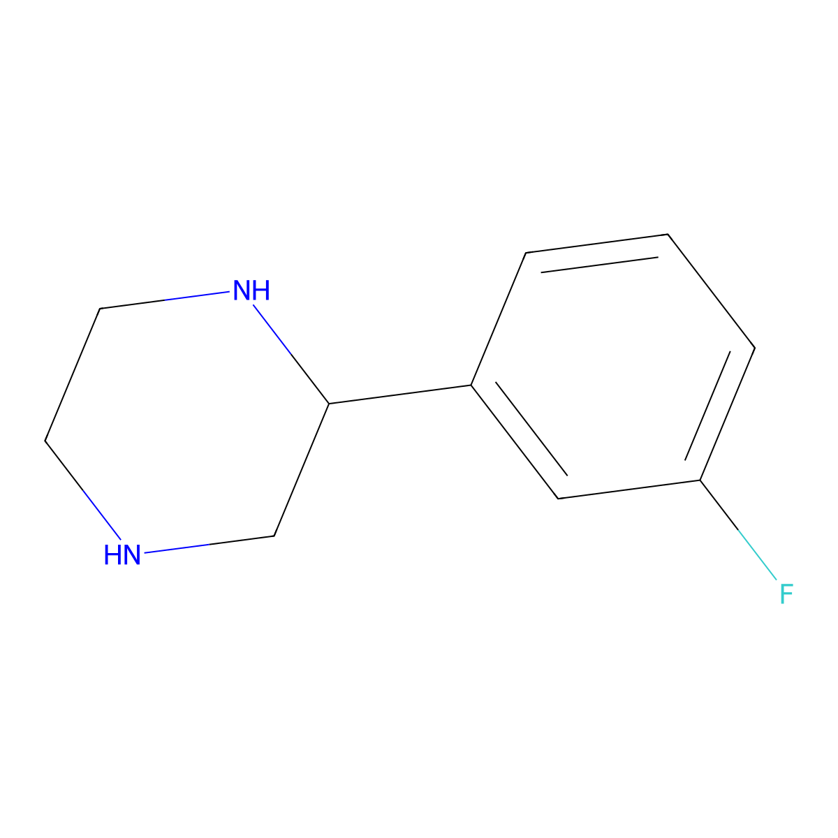 2-(3-Fluorophenyl)piperazine molecular structure, CAS 137684-17-4