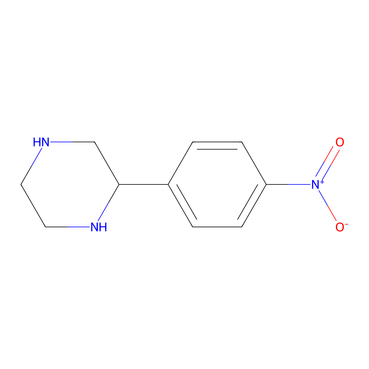 2-(4-Nitrophenyl)piperazine molecular structure, CAS 137684-53-8