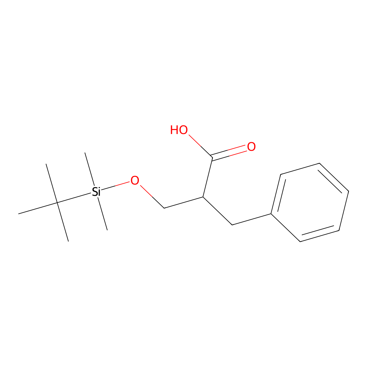 2-Benzyl-3-((tert-butyldimethylsilyl)oxy)propanoic acid molecular structure, CAS 137685-81-5
