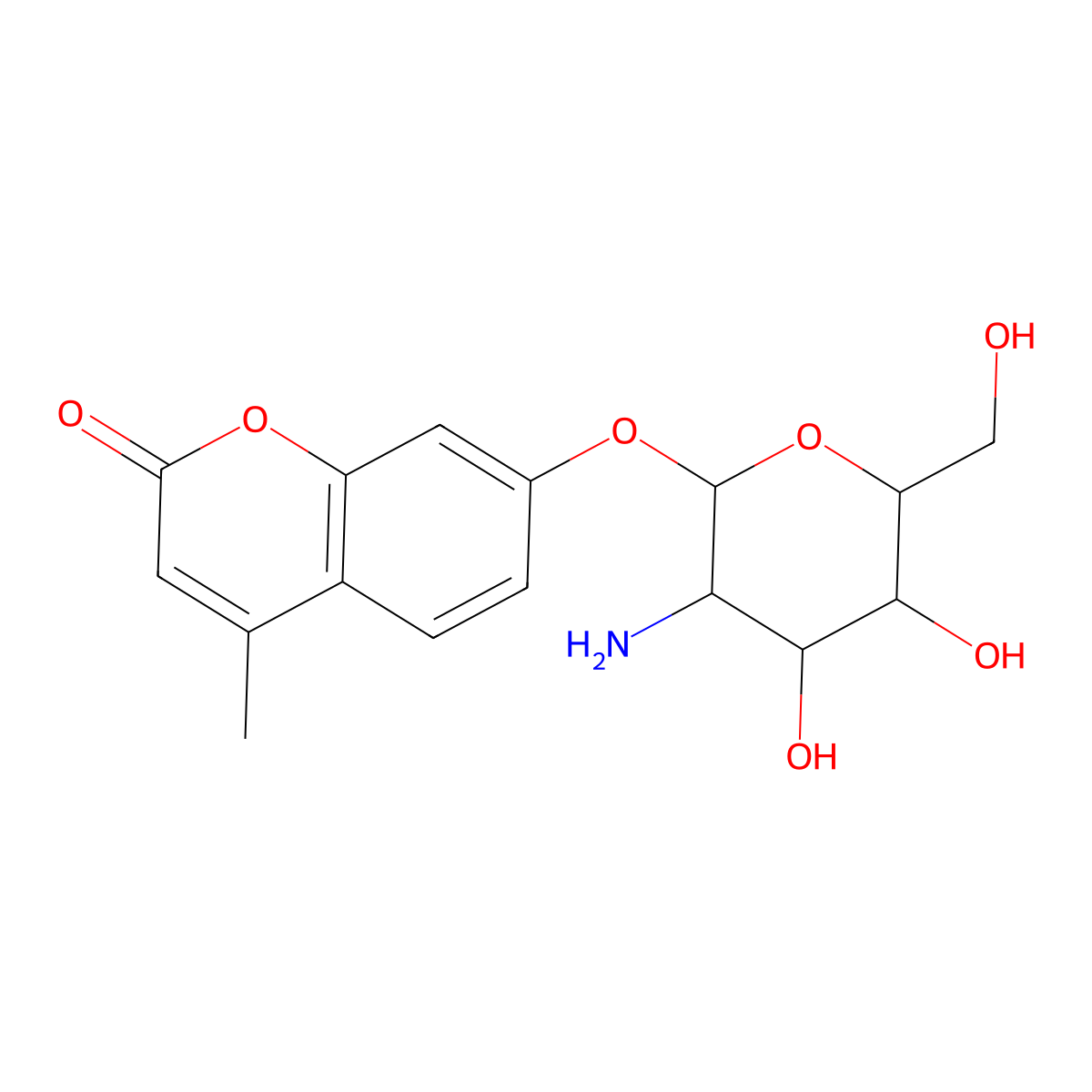 4-Methylumbelliferyl 2-amino-2-deoxy-alpha-D-glucopyranoside molecular structure, CAS 137687-00-4