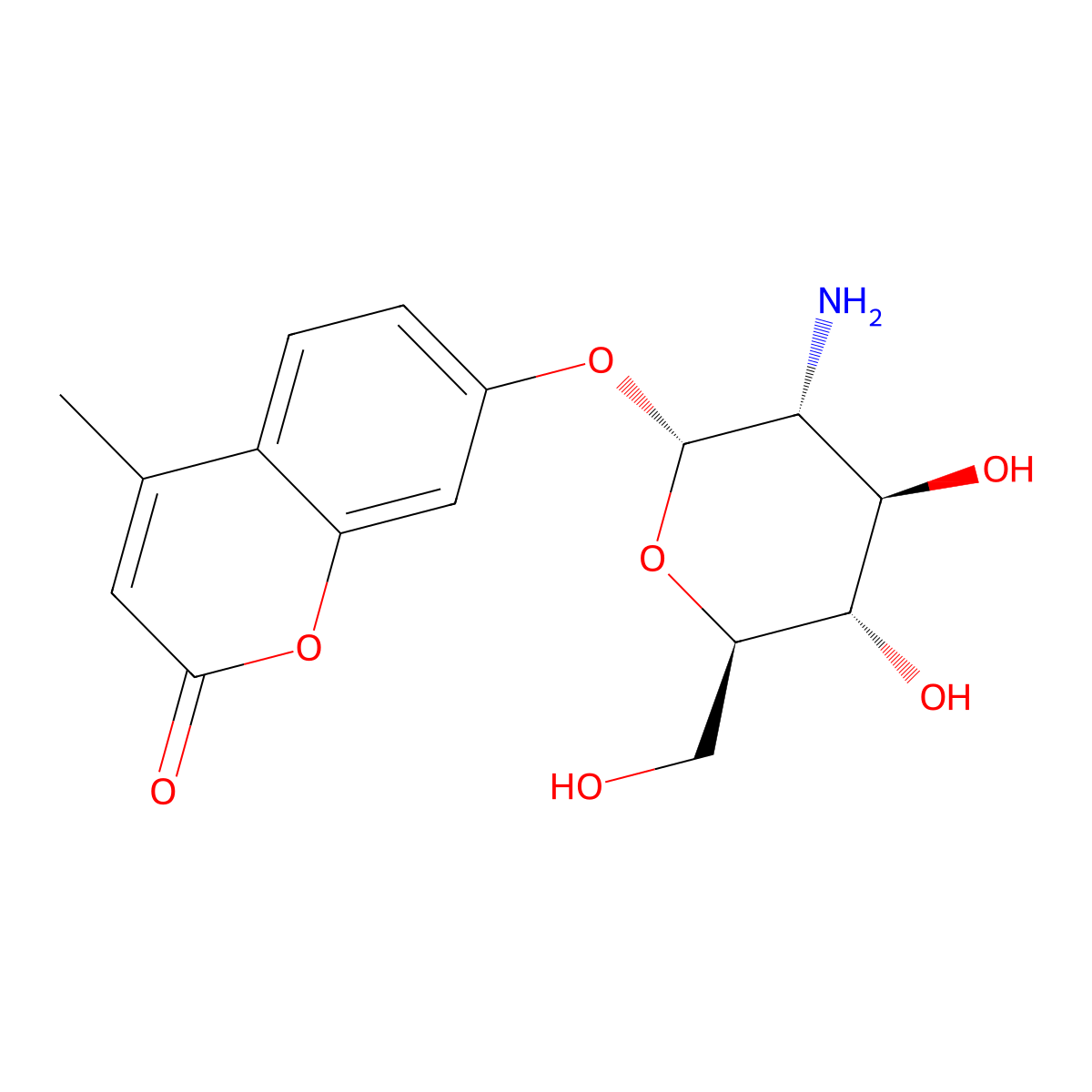 4-Methylumbelliferyl 2-amino-2-deoxy-alpha-D-glucopyranoside molecular structure, CAS 137687-00-4