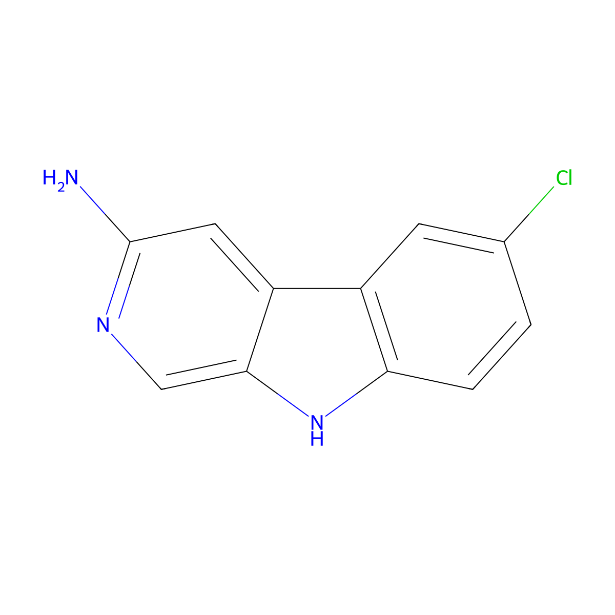 6-chloro-9H-pyrido[3,4-b]indol-3-amine molecular structure, CAS 1376918-23-8