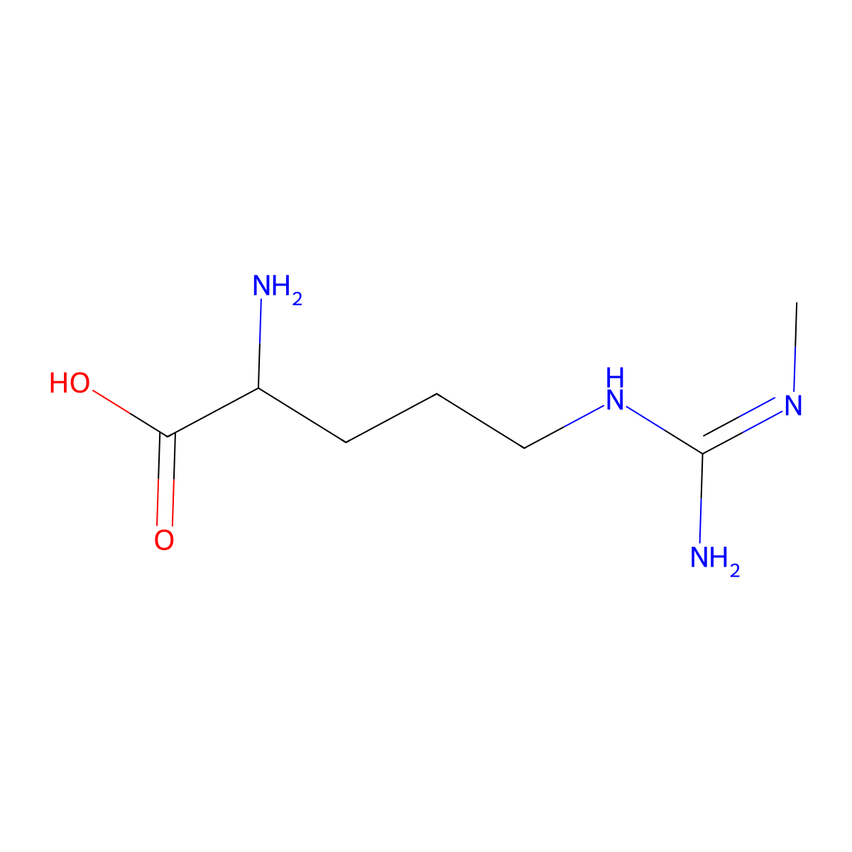 (2R)-2-amino-5-[(N'-methylcarbamimidoyl)amino]pentanoic acid molecular structure, CAS 137694-74-7