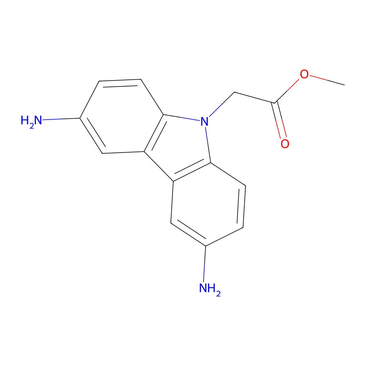 Methyl 2-(3,6-diamino-9H-carbazol-9-yl)acetate molecular structure, CAS 137696-23-2