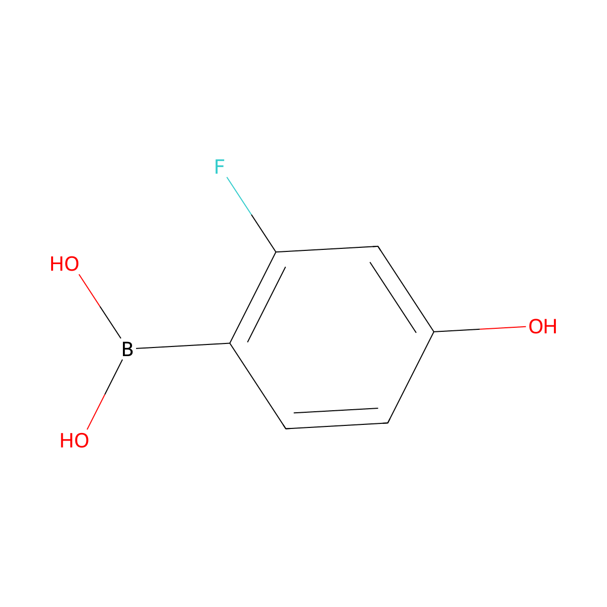 2-Fluoro-4-hydroxyphenylboronic acid molecular structure, CAS 1376989-43-3