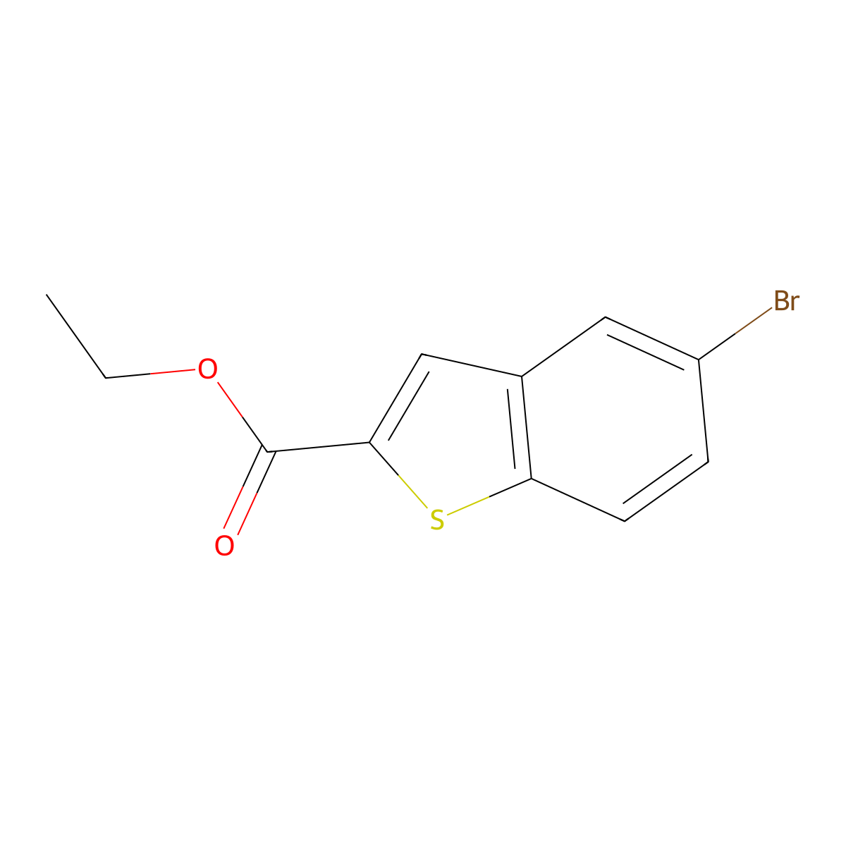 Ethyl 5-bromo-1-benzothiophene-2-carboxylate molecular structure, CAS 13771-68-1