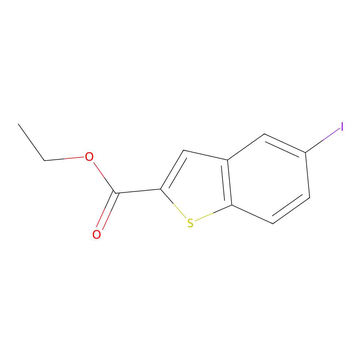 Ethyl 5-iodobenzo[b]thiophene-2-carboxylate molecular structure, CAS 13771-70-5