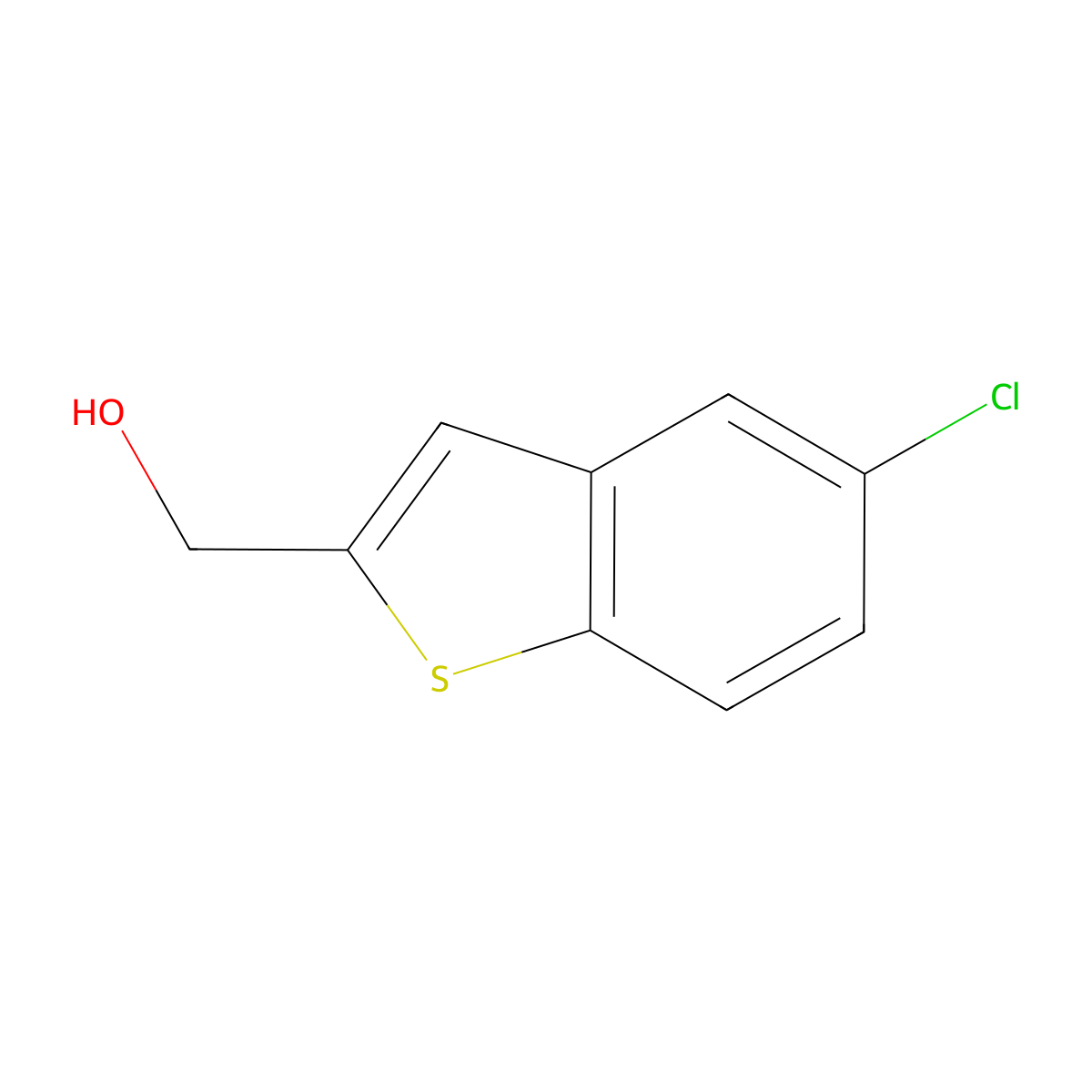 (5-Chloro-1-benzothiophen-2-yl)methanol molecular structure, CAS 13771-71-6