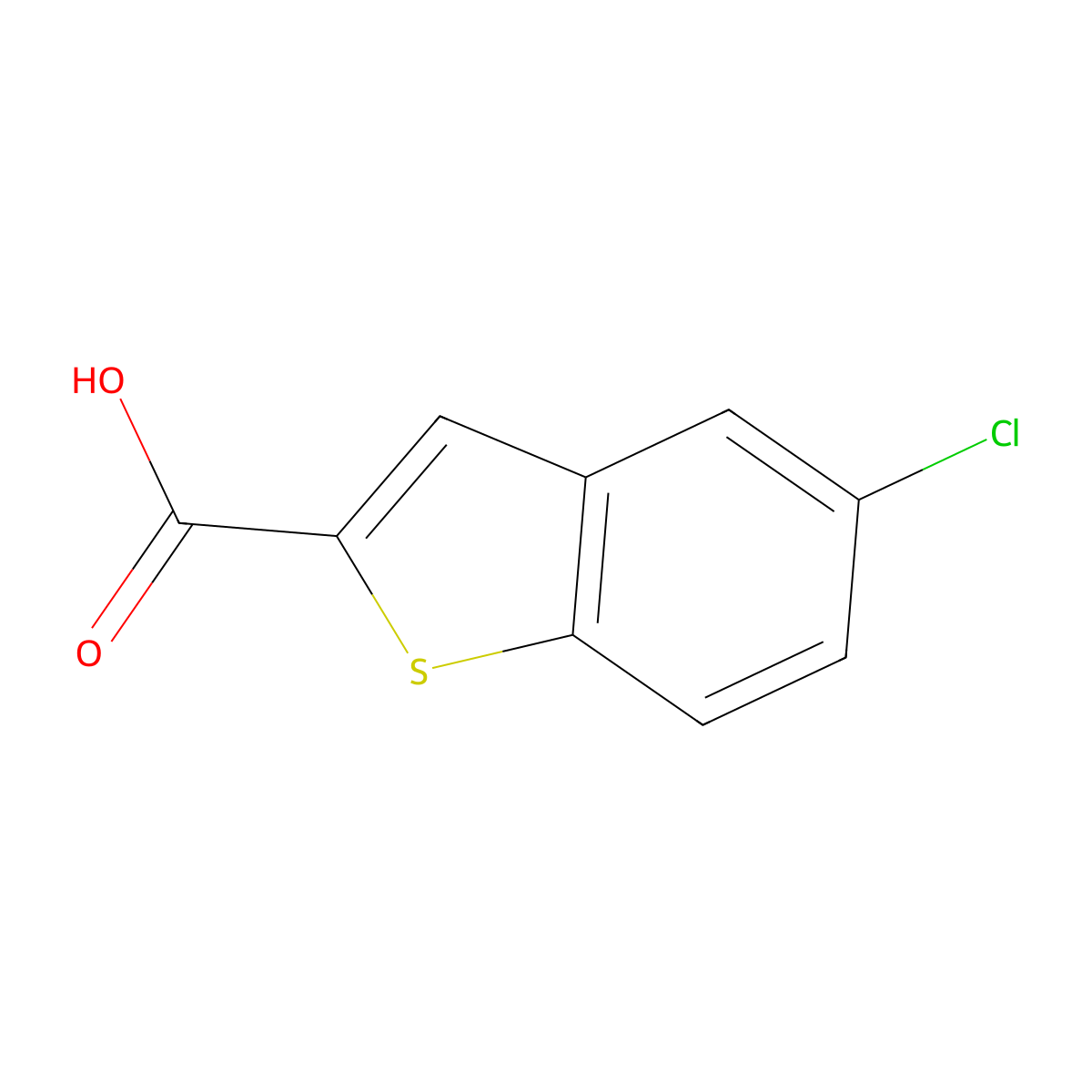 5-Chloro-1-benzothiophene-2-carboxylic acid molecular structure, CAS 13771-75-0