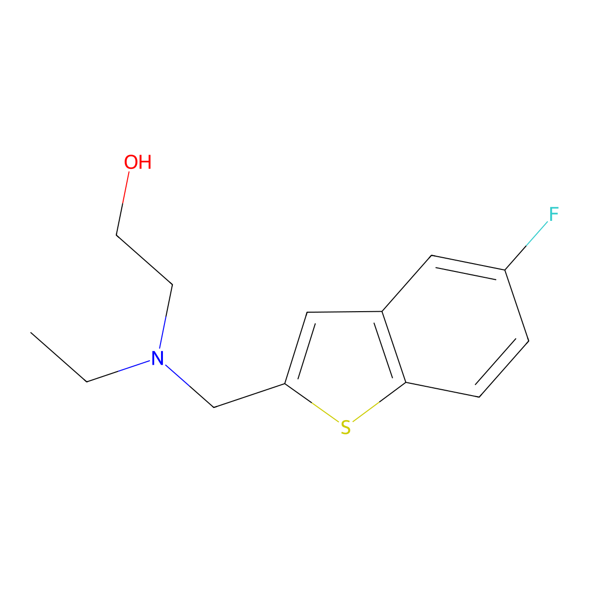 2-[Ethyl[(5-fluorobenzo[b]thien-2-yl)methyl]amino]ethanol molecular structure, CAS 13771-83-0