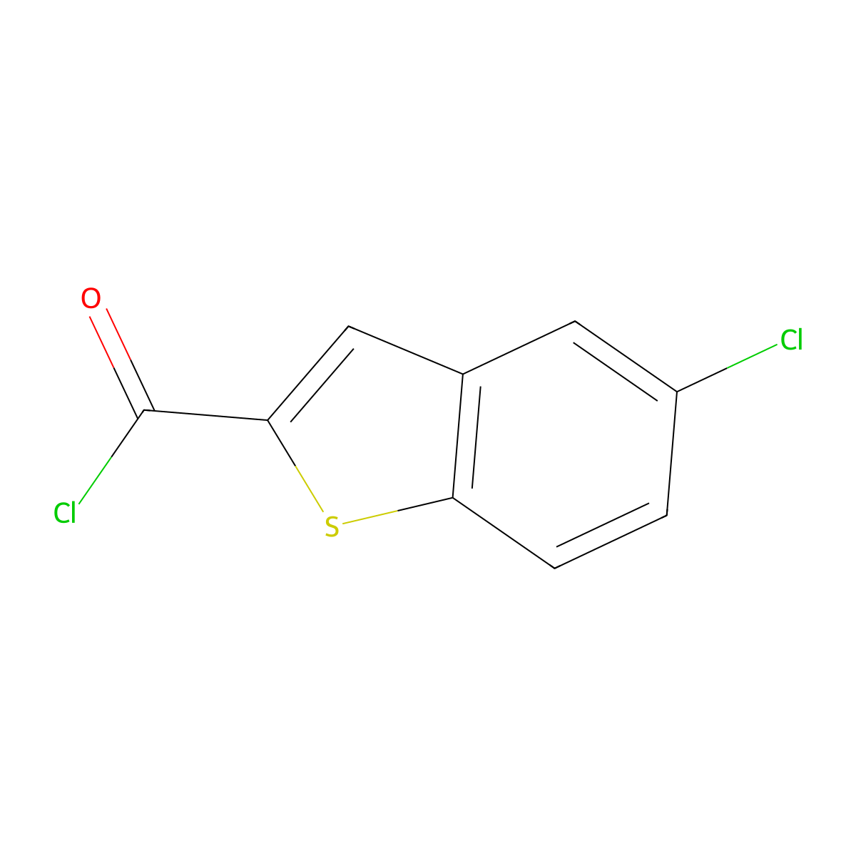 5-Chloro-1-benzothiophene-2-carbonyl chloride molecular structure, CAS 13771-97-6