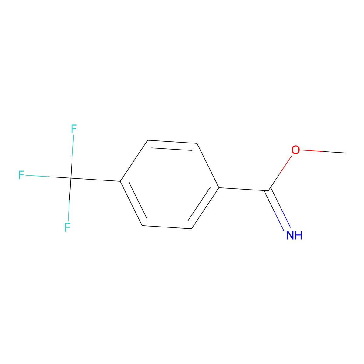 Methyl 4-(trifluoromethyl)benzene-1-carboximidate molecular structure, CAS 137714-33-1