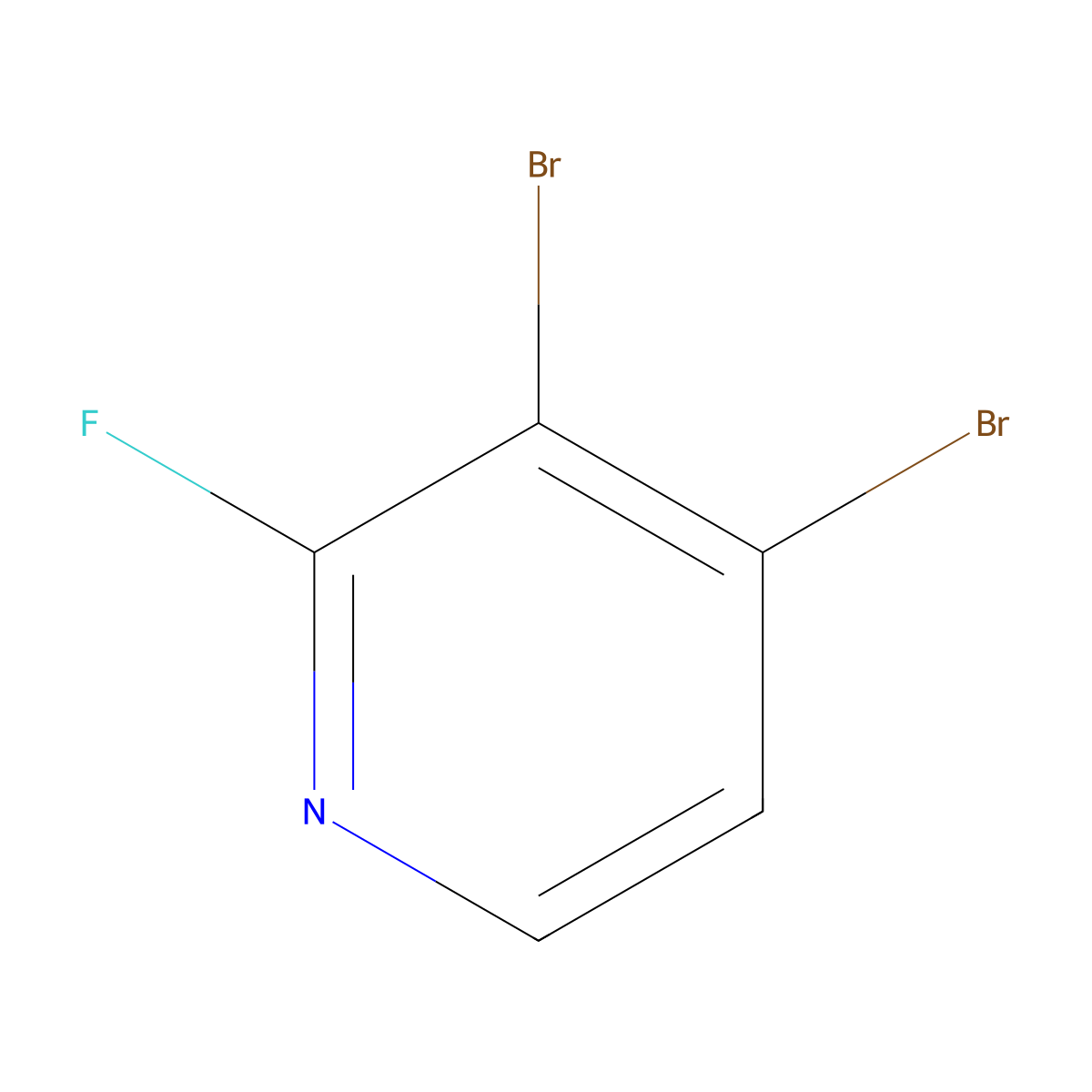 3,4-Dibromo-2-fluoropyridine molecular structure, CAS 137718-84-4