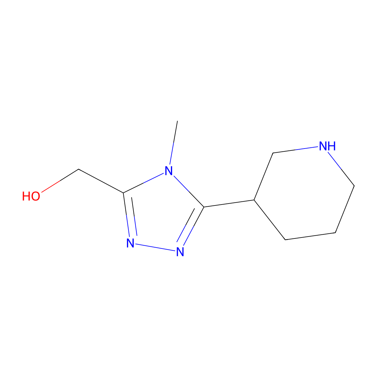 [4-methyl-5-(3-piperidinyl)-4H-1,2,4-triazol-3-yl]methanol molecular structure, CAS 1377187-37-5