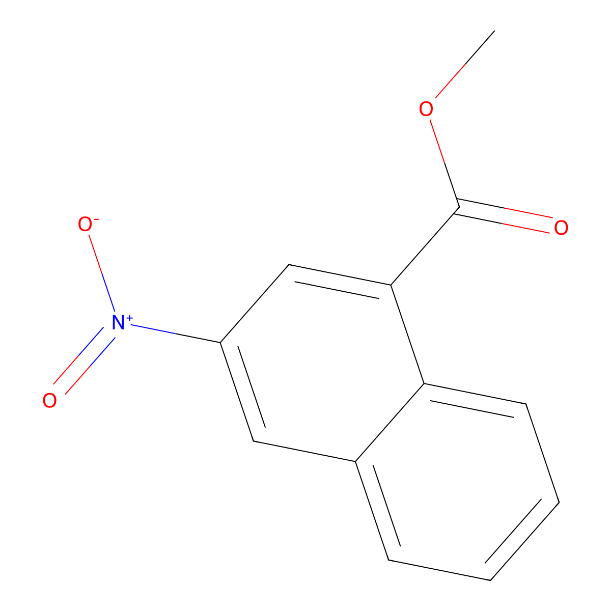 Methyl 3-nitronaphthalene-1-carboxylate molecular structure, CAS 13772-63-9