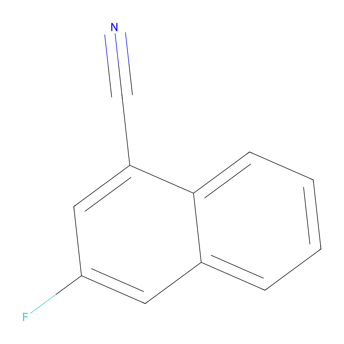 1-Cyano-3-fluoronaphthalene molecular structure, CAS 13772-85-5