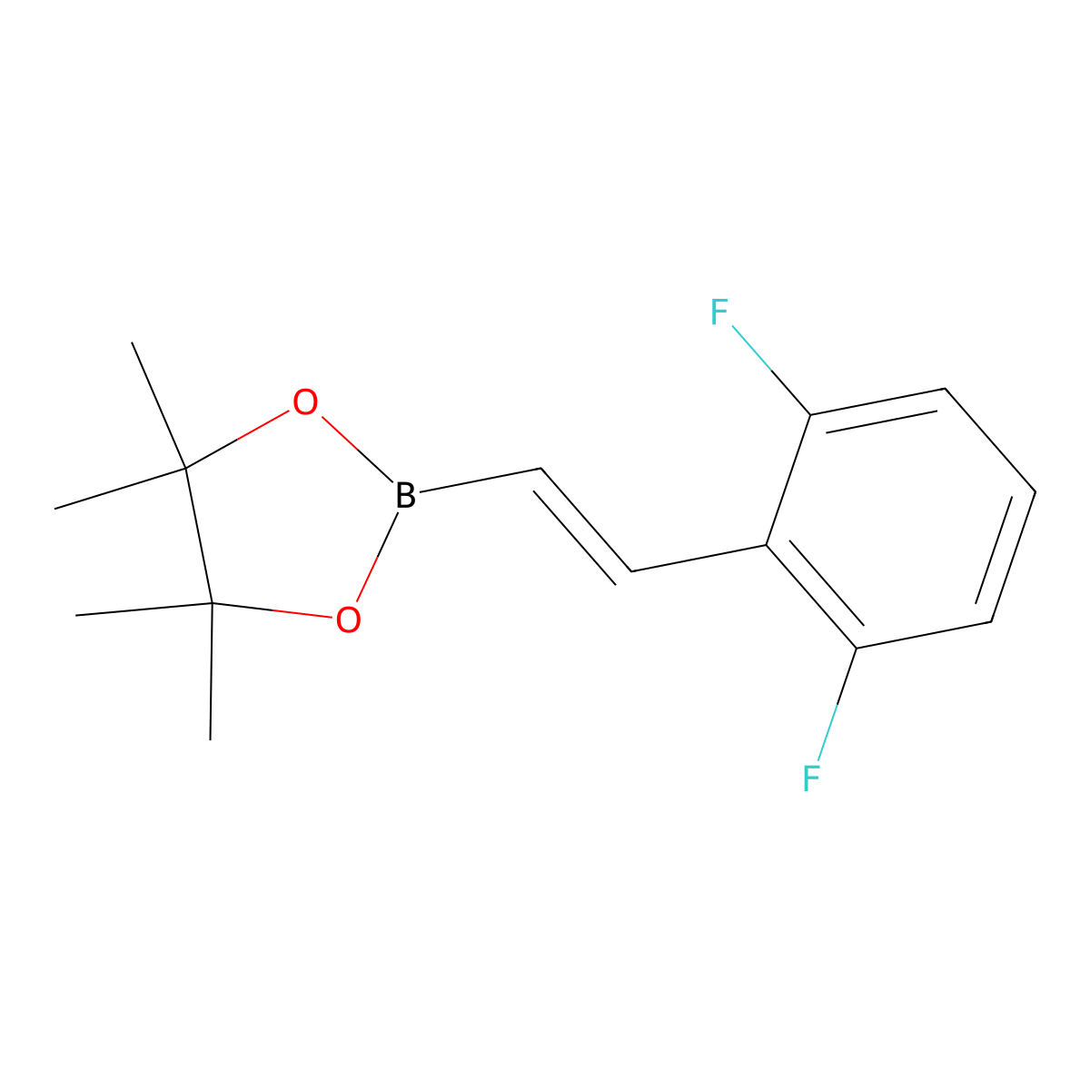 2-[2-(2,6-Difluorophenyl)ethenyl]-4,4,5,5-tetramethyl-1,3,2-dioxaborolane molecular structure, CAS 1377220-06-8