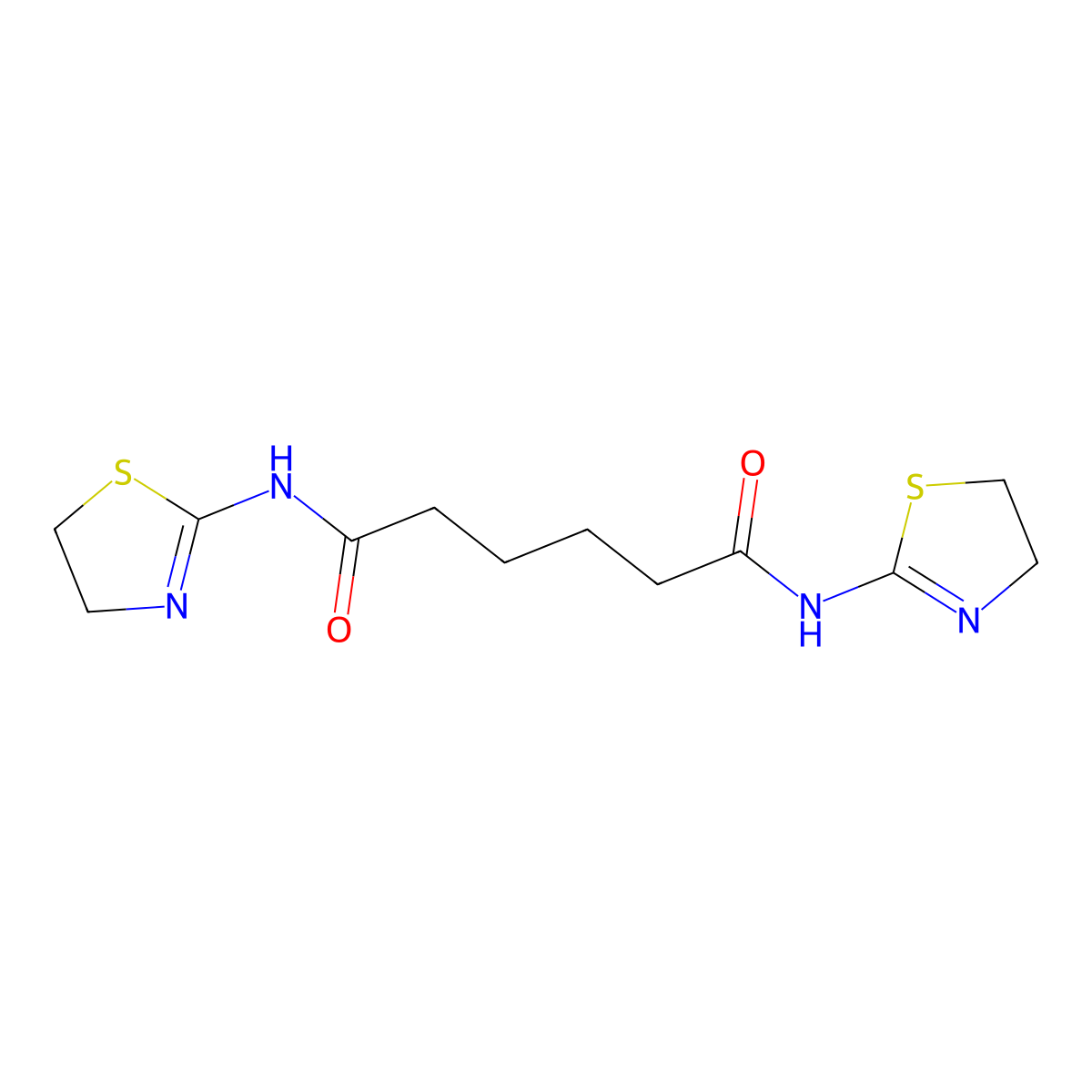 N,N'-bis(4,5-dihydro-1,3-thiazol-2-yl)hexanediamide molecular structure, CAS 137724-61-9