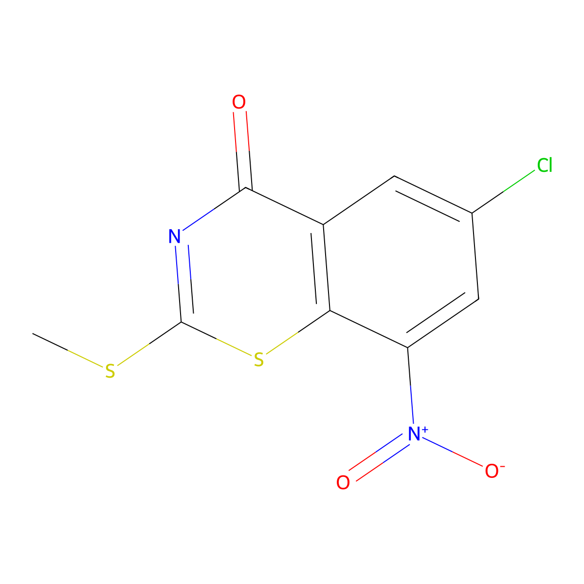 6-Chloro-2-(methylthio)-8-nitro-4H-benzo[e][1,3]thiazin-4-one molecular structure, CAS 1377240-43-1