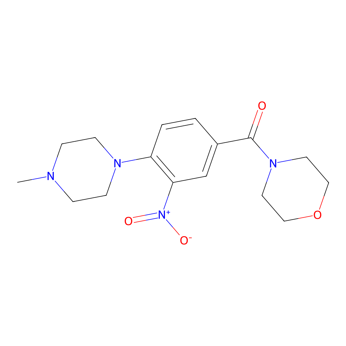 Morpholine, 4-[4-(4-methyl-1-piperazinyl)-3-nitrobenzoyl]- molecular structure, CAS 137725-92-9