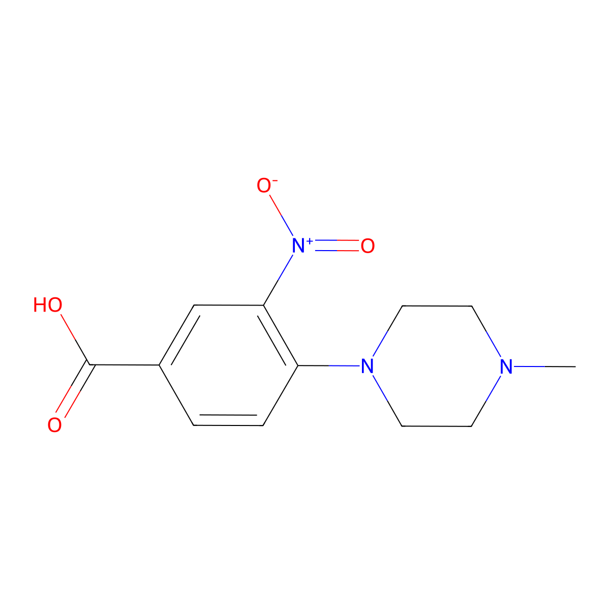 4-(4-Methylpiperazin-1-yl)-3-nitrobenzoic acid molecular structure, CAS 137726-00-2