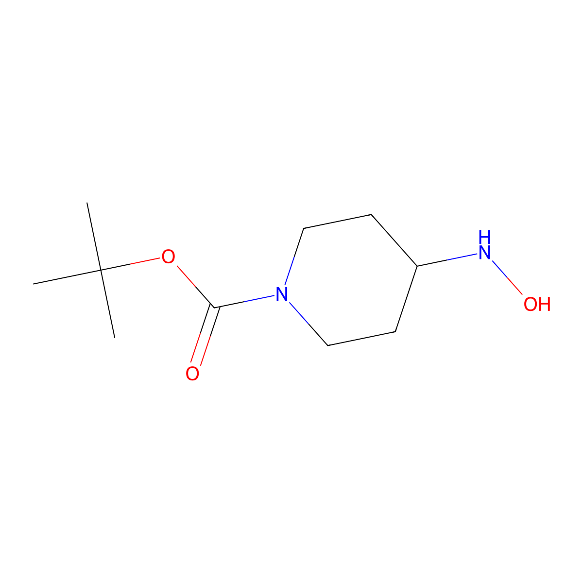 Tert-butyl 4-(hydroxyamino)piperidine-1-carboxylate molecular structure, CAS 1377267-87-2