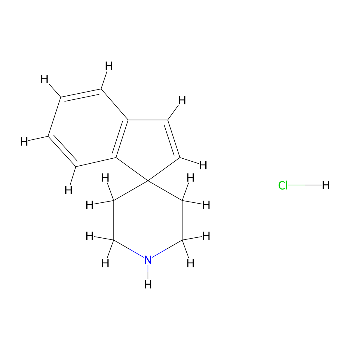 Spiro[indene-1,4'-piperidine] hydrochloride molecular structure, CAS 137730-67-7