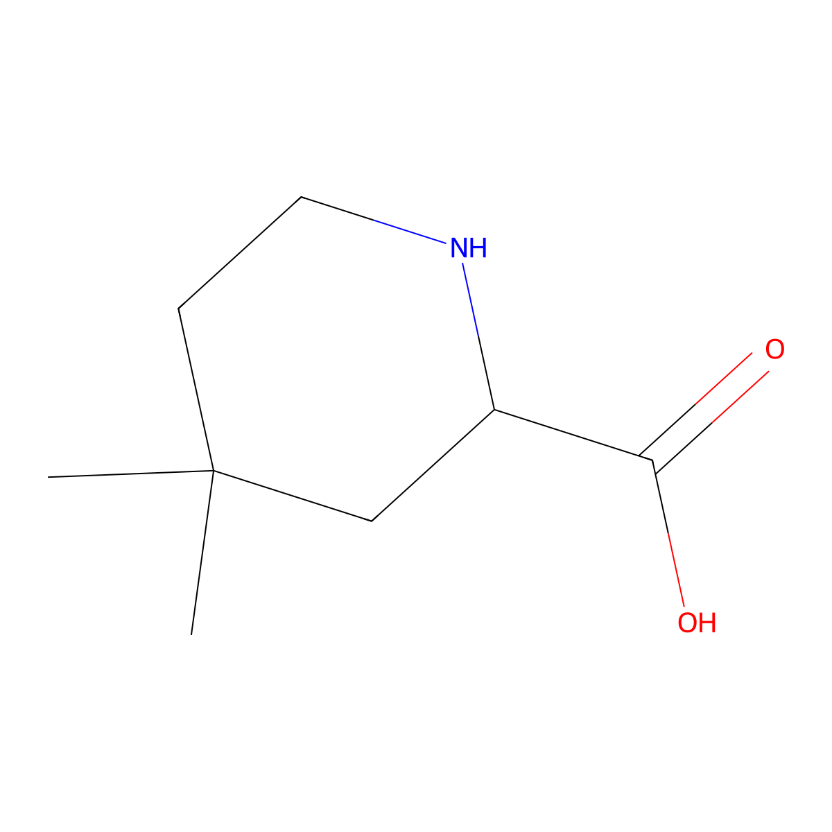 4,4-dimethylpiperidine-2-carboxylic Acid molecular structure, CAS 137734-86-2