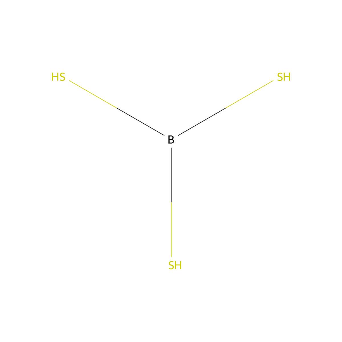 Borotrithioic acid molecular structure, CAS 13775-36-5