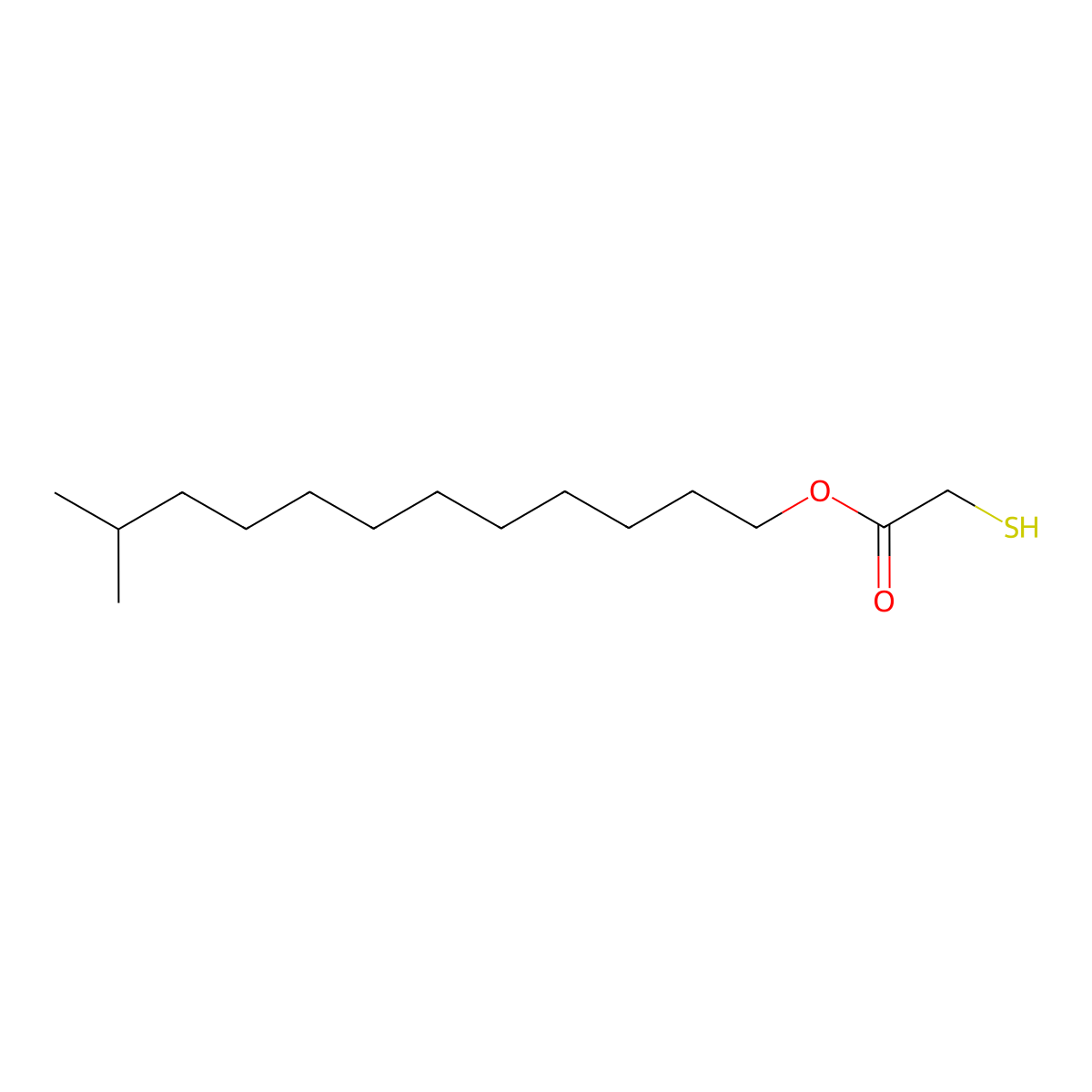 Acetic acid, 2-mercapto-, isotridecyl ester molecular structure, CAS 137754-72-4