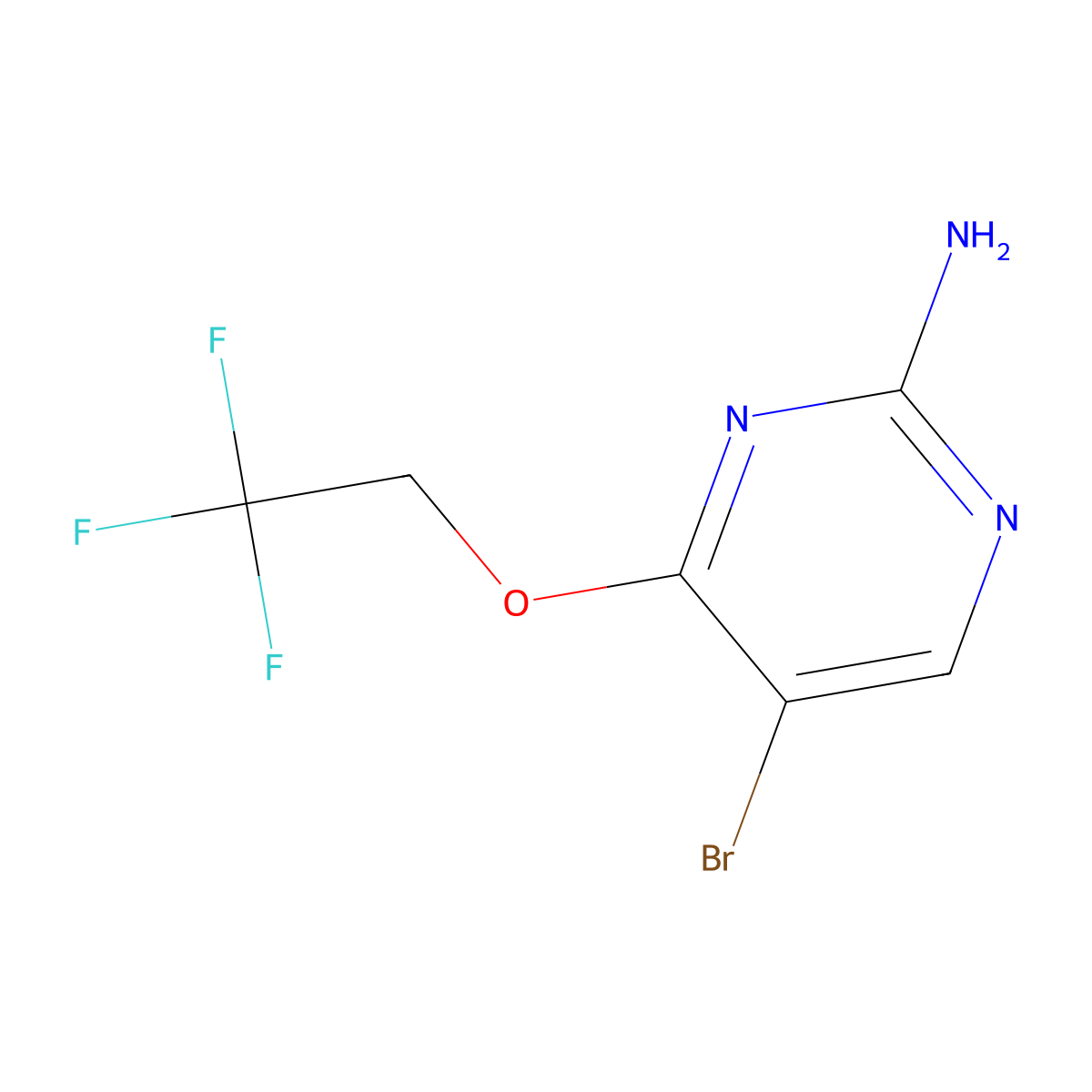 5-Bromo-4-(2,2,2-trifluoroethoxy)pyrimidin-2-amine molecular structure, CAS 1377551-68-2