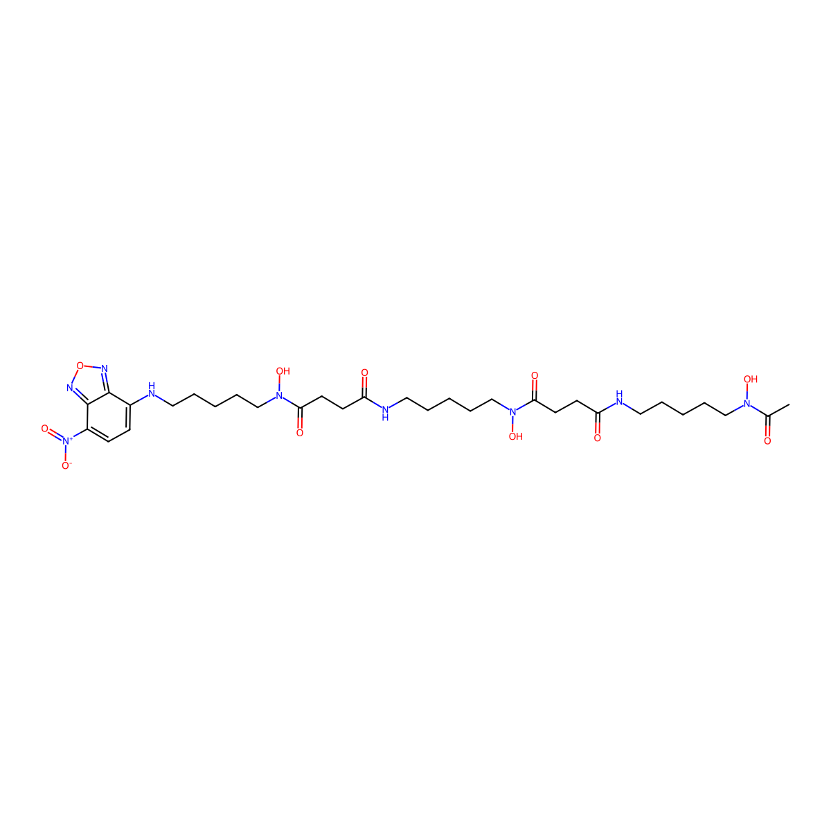 7-Nitrobenz-2-oxa-1,3-diazole desferrioxamine B molecular structure, CAS 137756-28-6