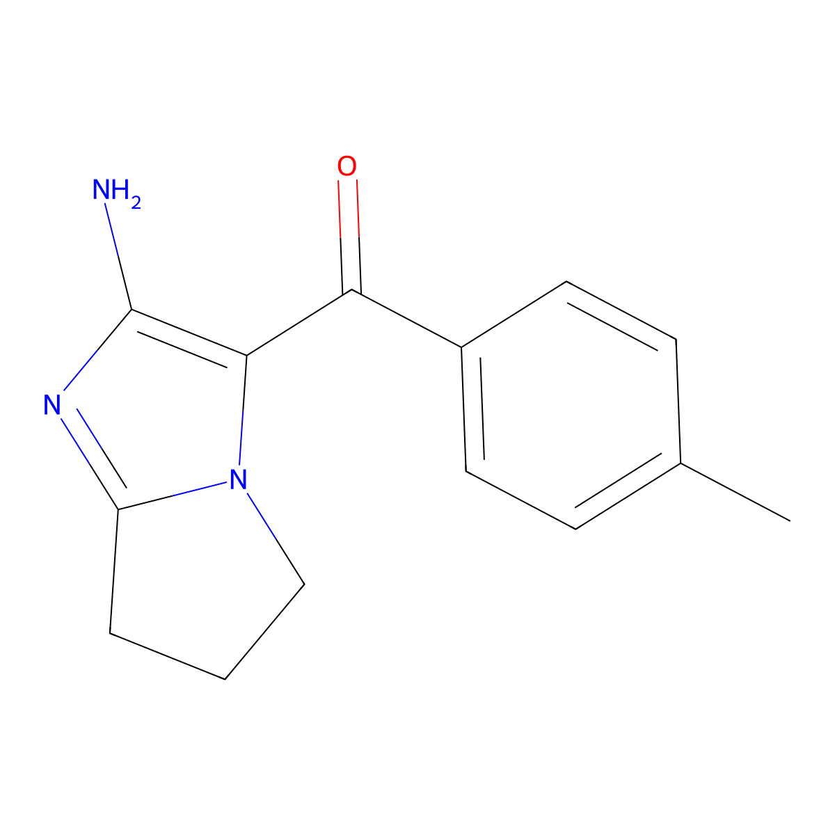 3-(4-methylbenzoyl)-5H,6H,7H-pyrrolo[1,2-a]imidazol-2-amine molecular structure, CAS 1377567-44-6