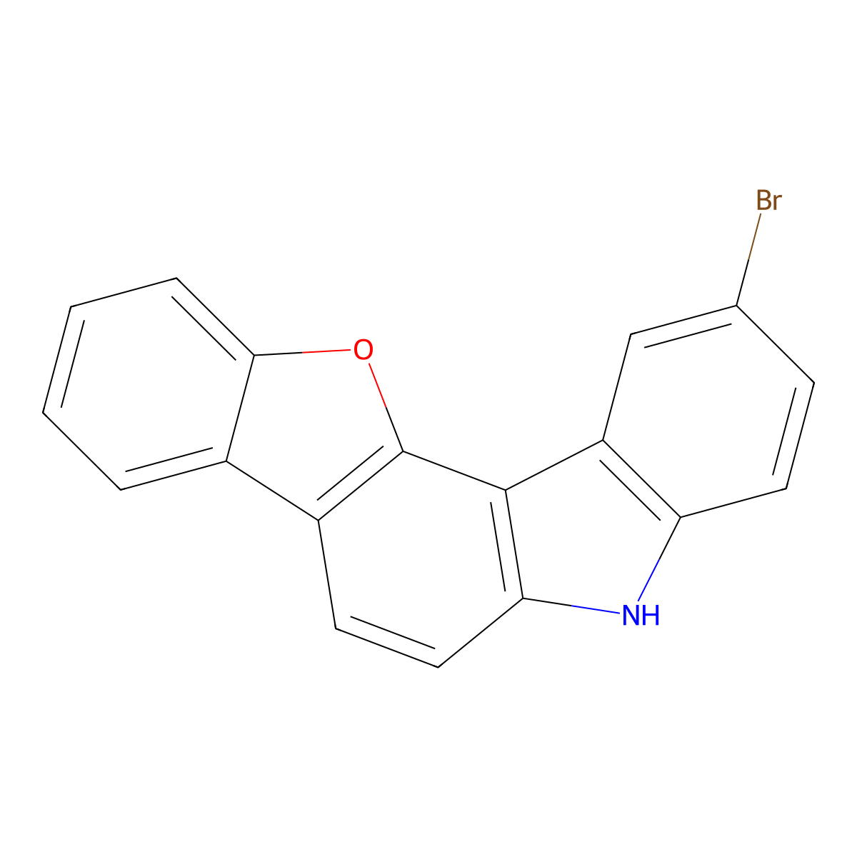 2-Bromo-5H-benzofuro[3,2-c]carbazole molecular structure, CAS 1377576-72-1