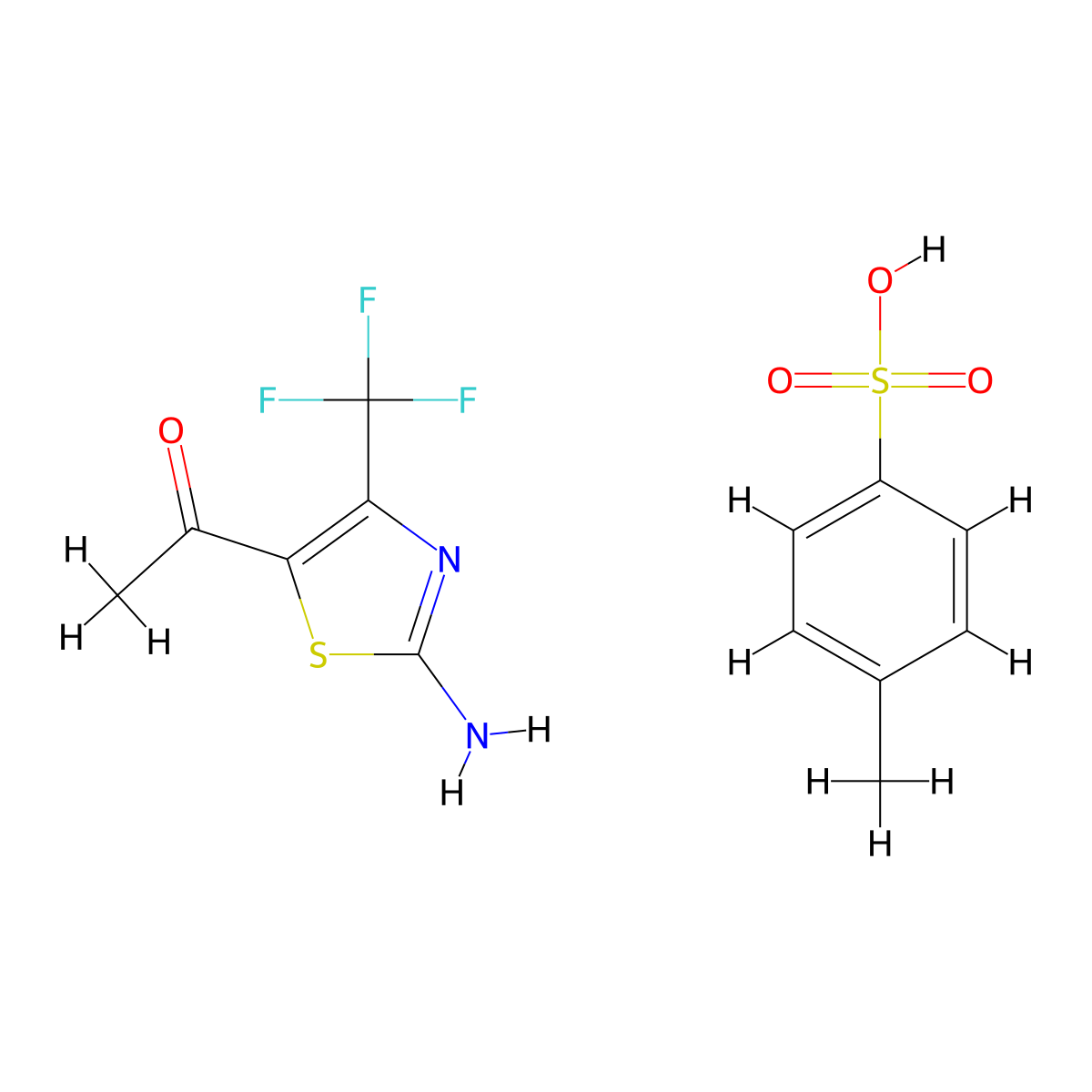 1-(2-Amino-4-(trifluoromethyl)thiazol-5-yl)ethanone 4-methylbenzenesulfonate molecular structure, CAS 1377581-60-6