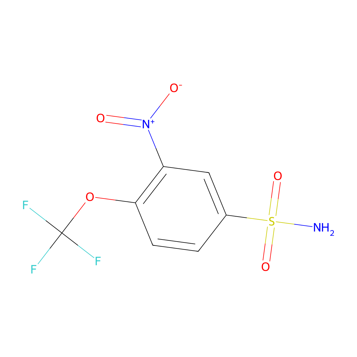 3-Nitro-4-(trifluoromethoxy)benzenesulphonamide molecular structure, CAS 1377582-58-5
