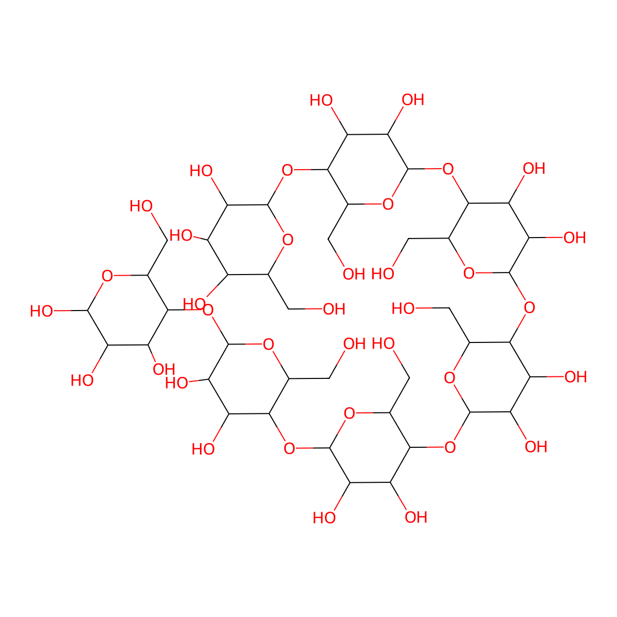 Alpha-maltoheptaose molecular structure, CAS 137767-17-0