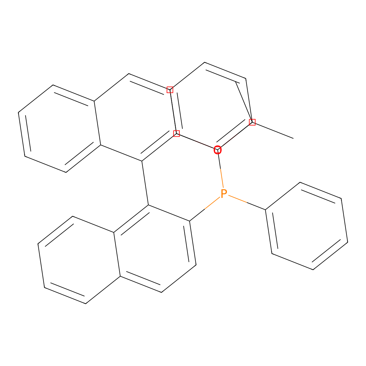(R)-(2'-Isopropoxy-[1,1'-binaphthalen]-2-yl)diphenylphosphine molecular structure, CAS 137769-30-3