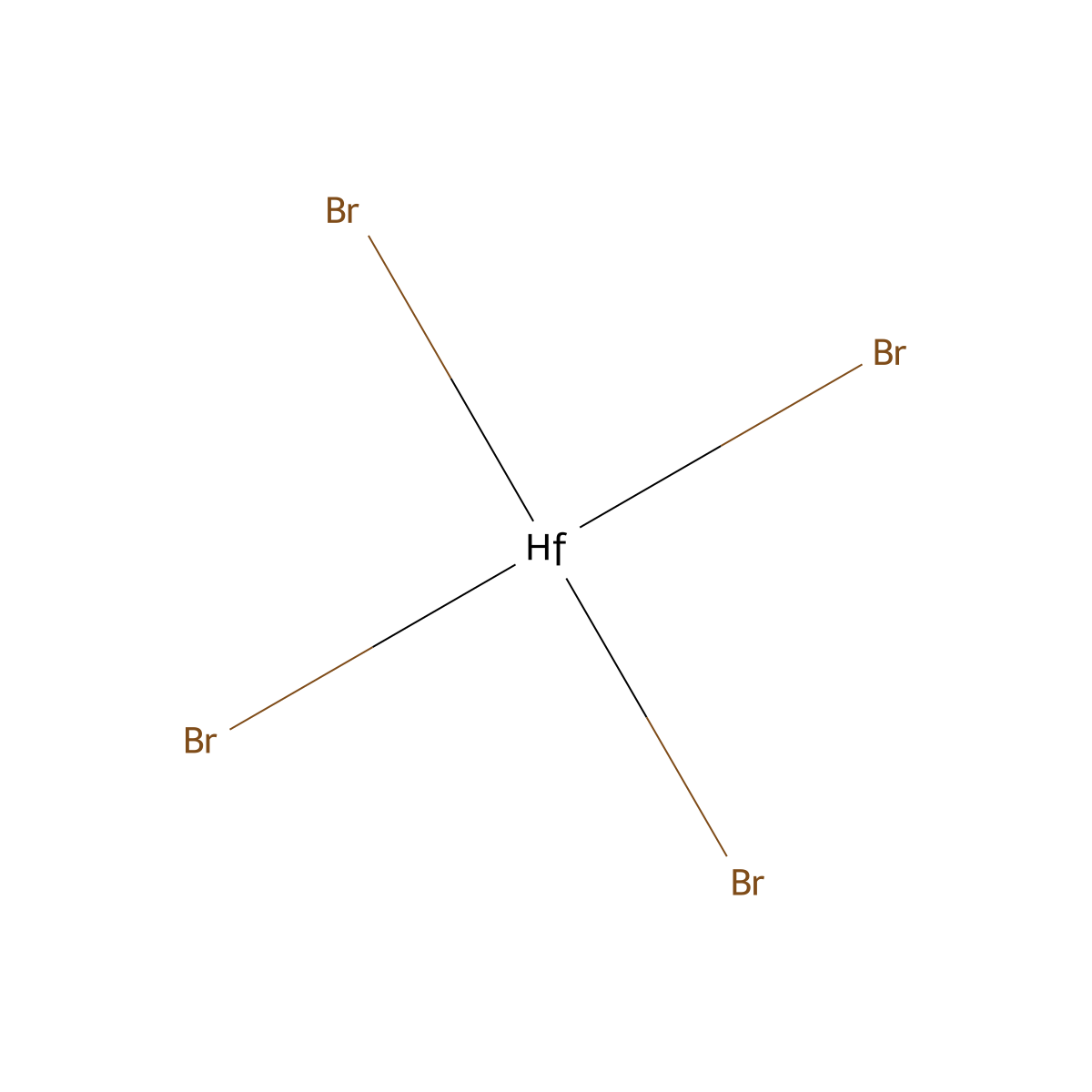 Hafnium bromide (HfBr4) molecular structure, CAS 13777-22-5