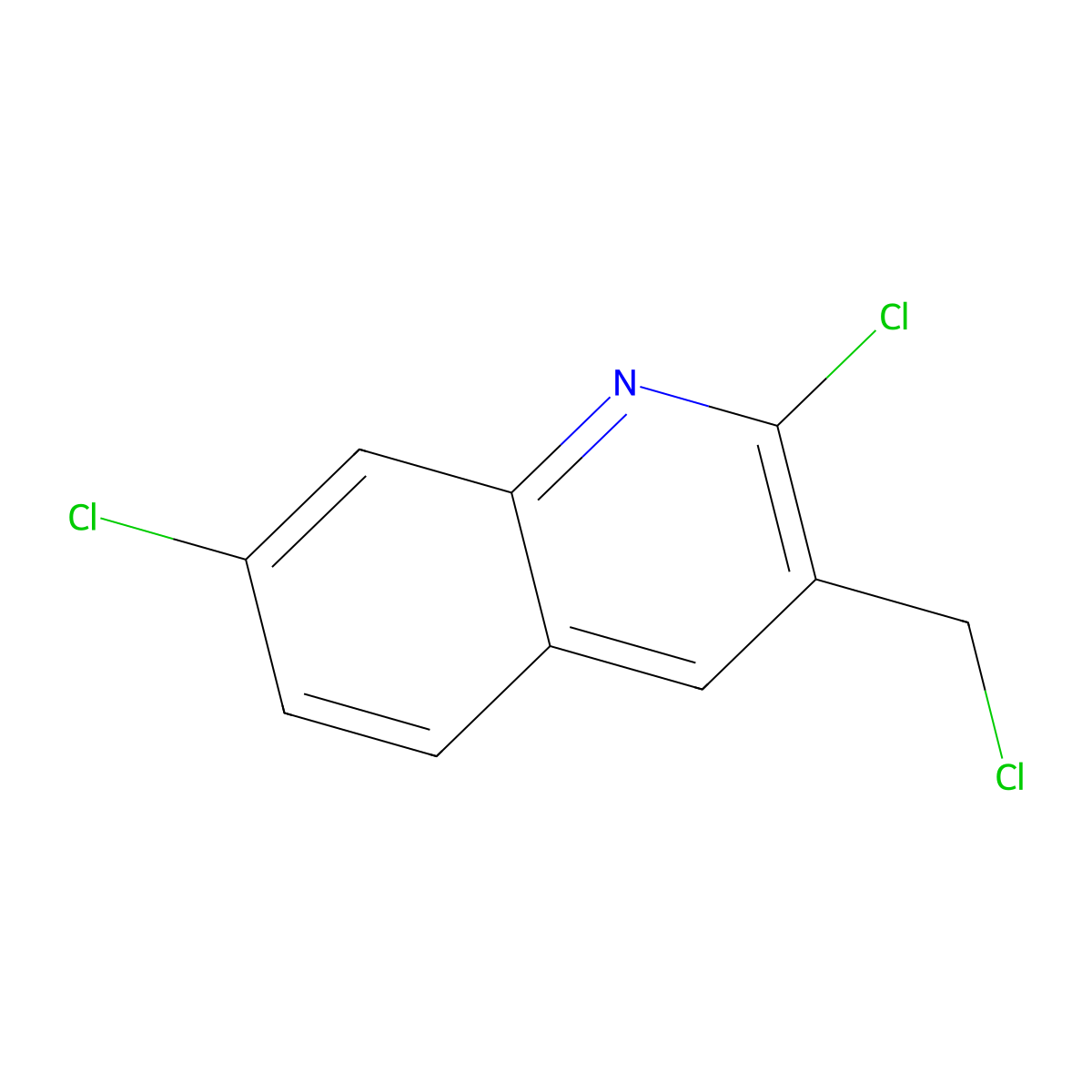 2,7-Dichloro-3-(chloromethyl)quinoline molecular structure, CAS 137776-95-5
