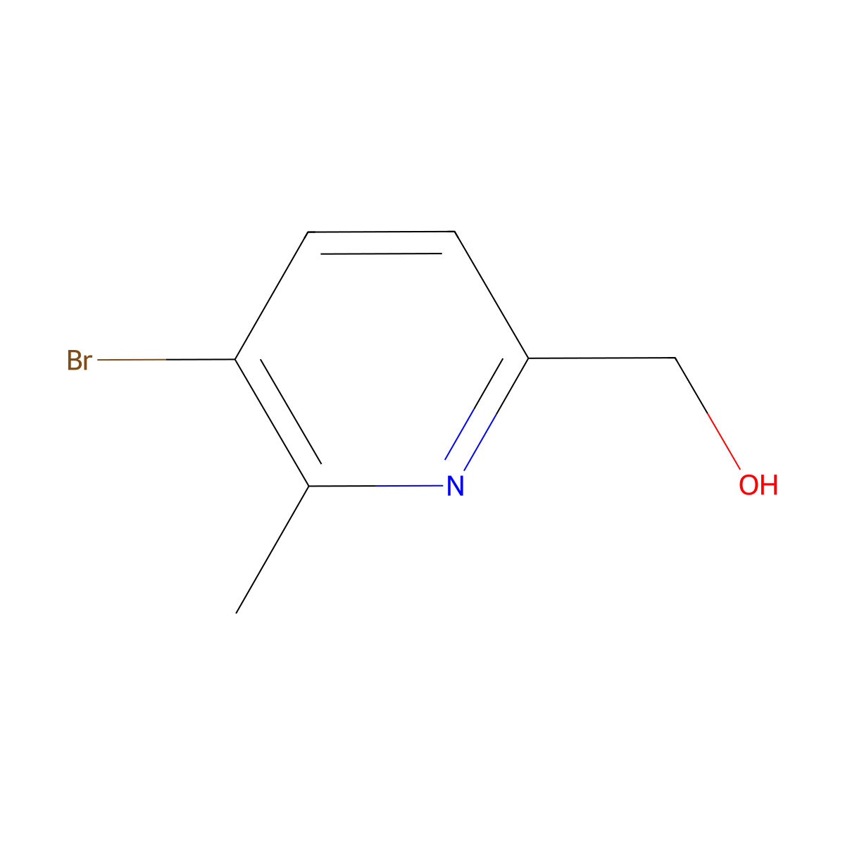 (5-Bromo-6-methylpyridin-2-yl)methanol molecular structure, CAS 137778-11-1