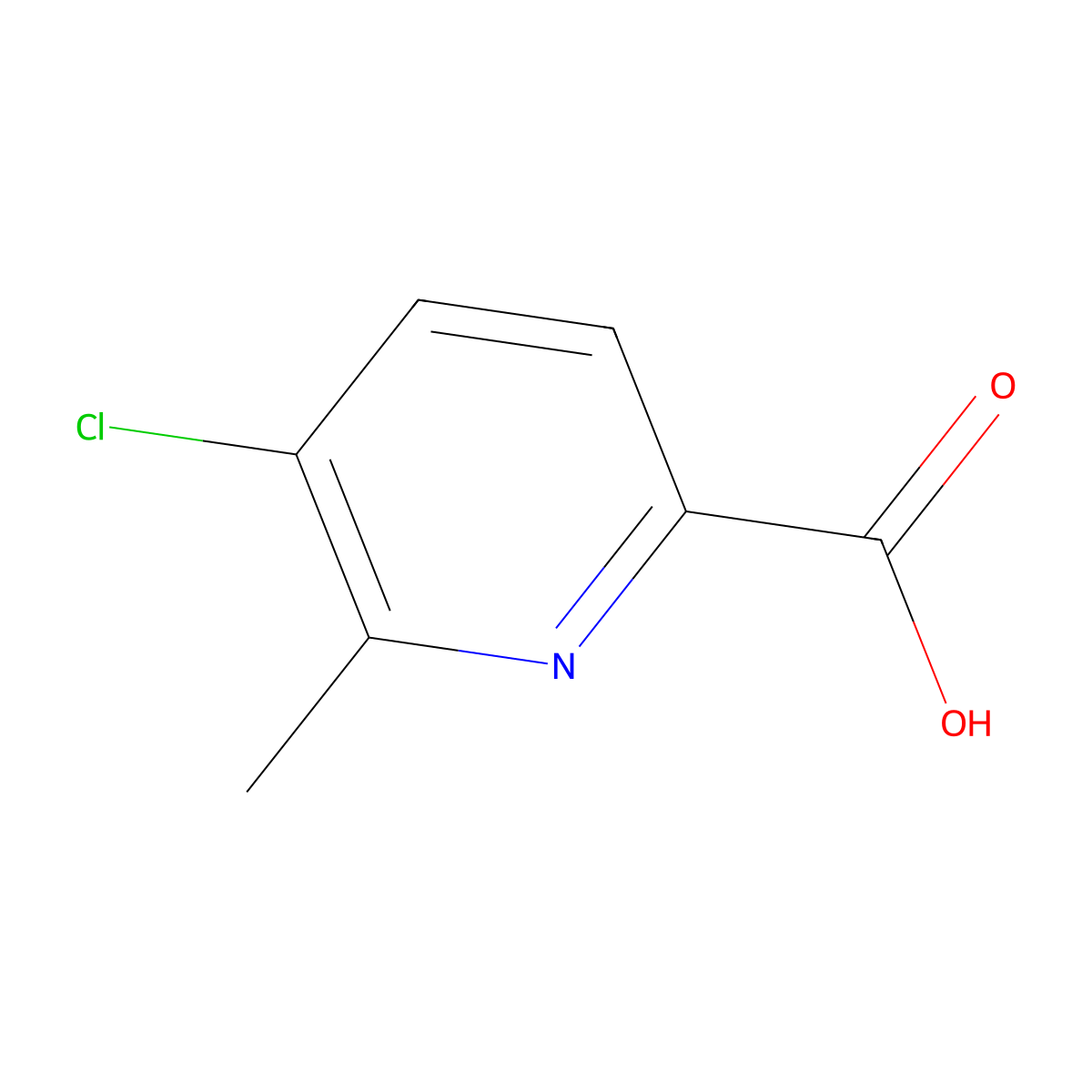 5-Chloro-6-methyl-2-pyridinecarboxylic acid molecular structure, CAS 137778-19-9