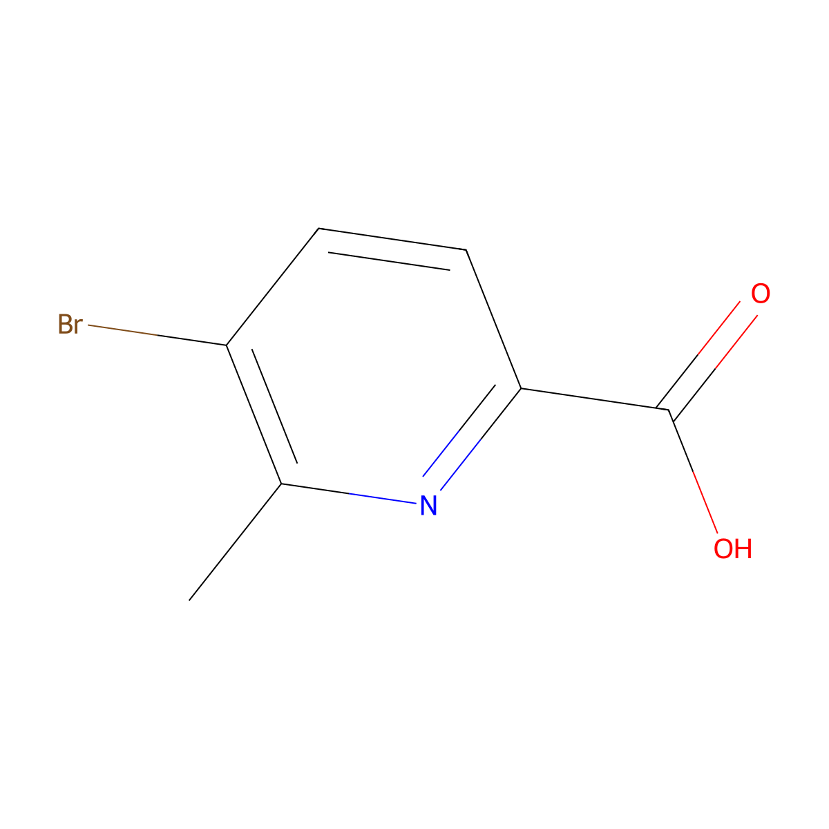5-Bromo-6-methylpyridine-2-carboxylic acid molecular structure, CAS 137778-20-2