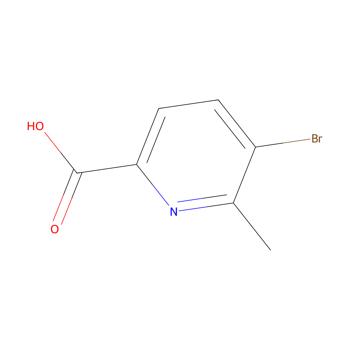 5-Bromo-6-methylpyridine-2-carboxylic acid molecular structure, CAS 137778-20-2