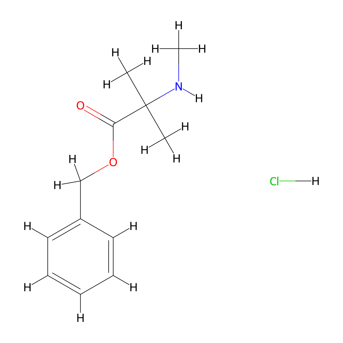 Benzyl 2-methyl-2-(methylamino)propanoate hydrochloride molecular structure, CAS 1377785-77-7
